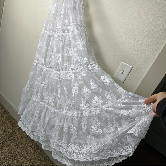 ANTICA SARTORIA by Giacomo Cinque Bohemian Lace Sheer Ibiza Vacation Maxi Dress - Picture 6 of 6